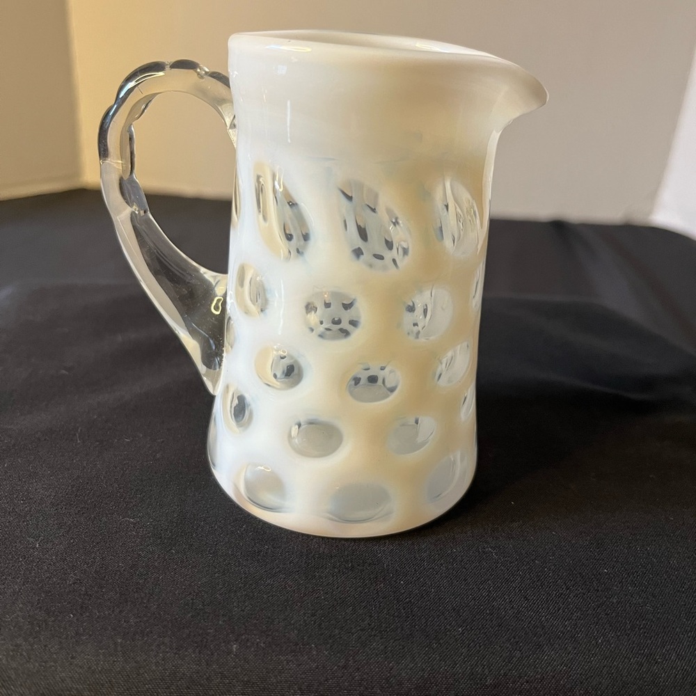 Vintage French White Opalescent Creamer